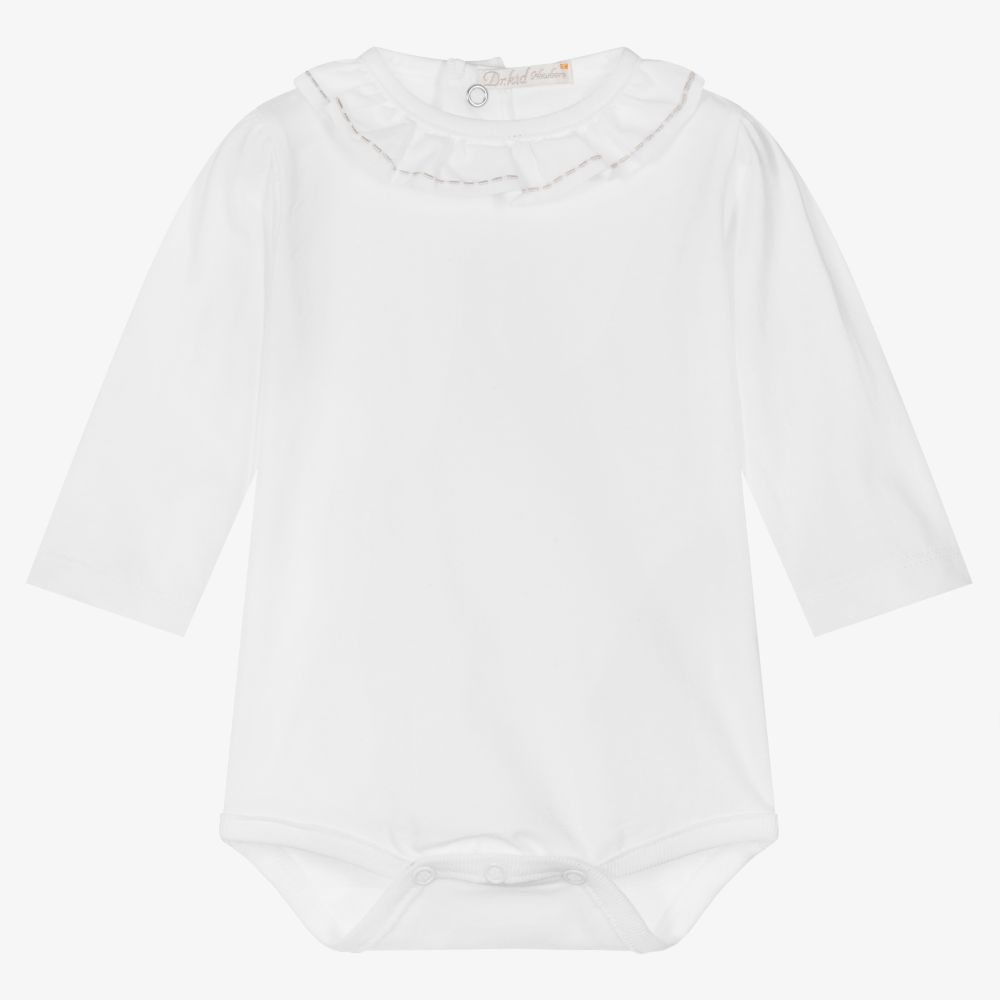 Dr. Kid - White Cotton Bodysuit | Childrensalon