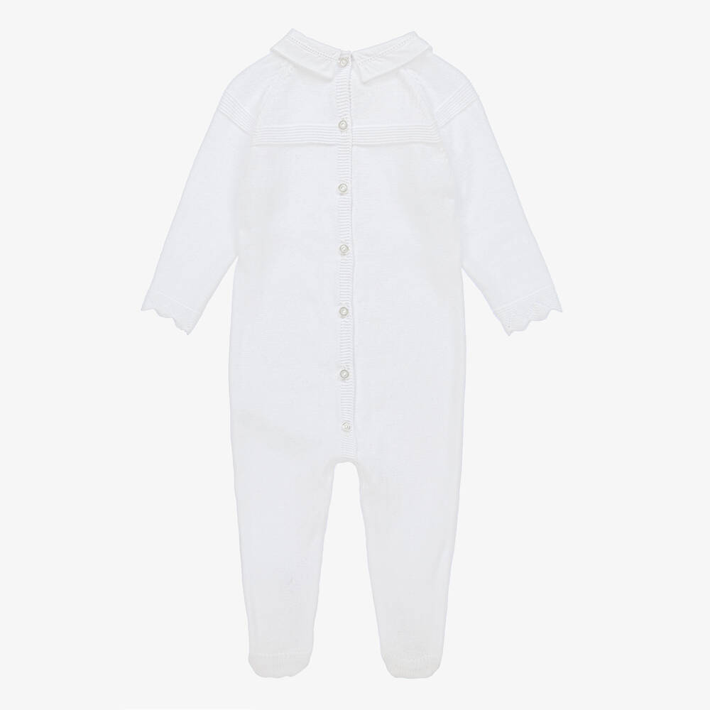 Dr. Kid-White Cotton Knit Babygrow | Childrensalon Outlet
