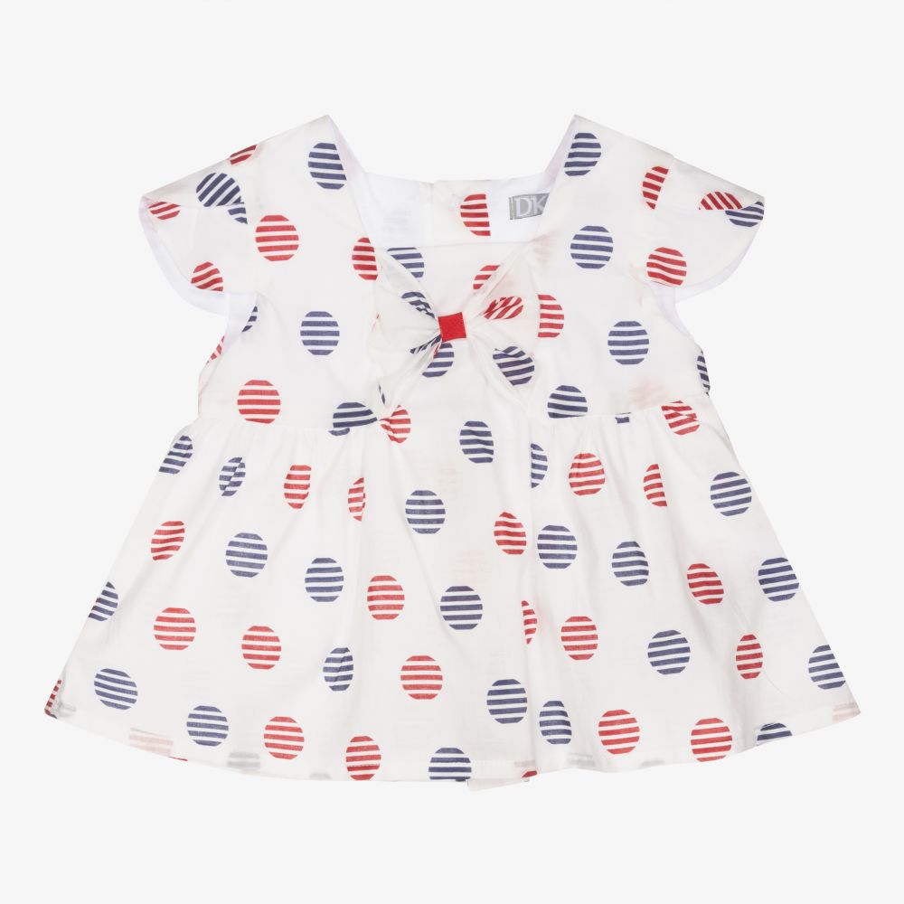 Dr. Kid-White Cotton Polka Dot Blouse | Childrensalon Outlet