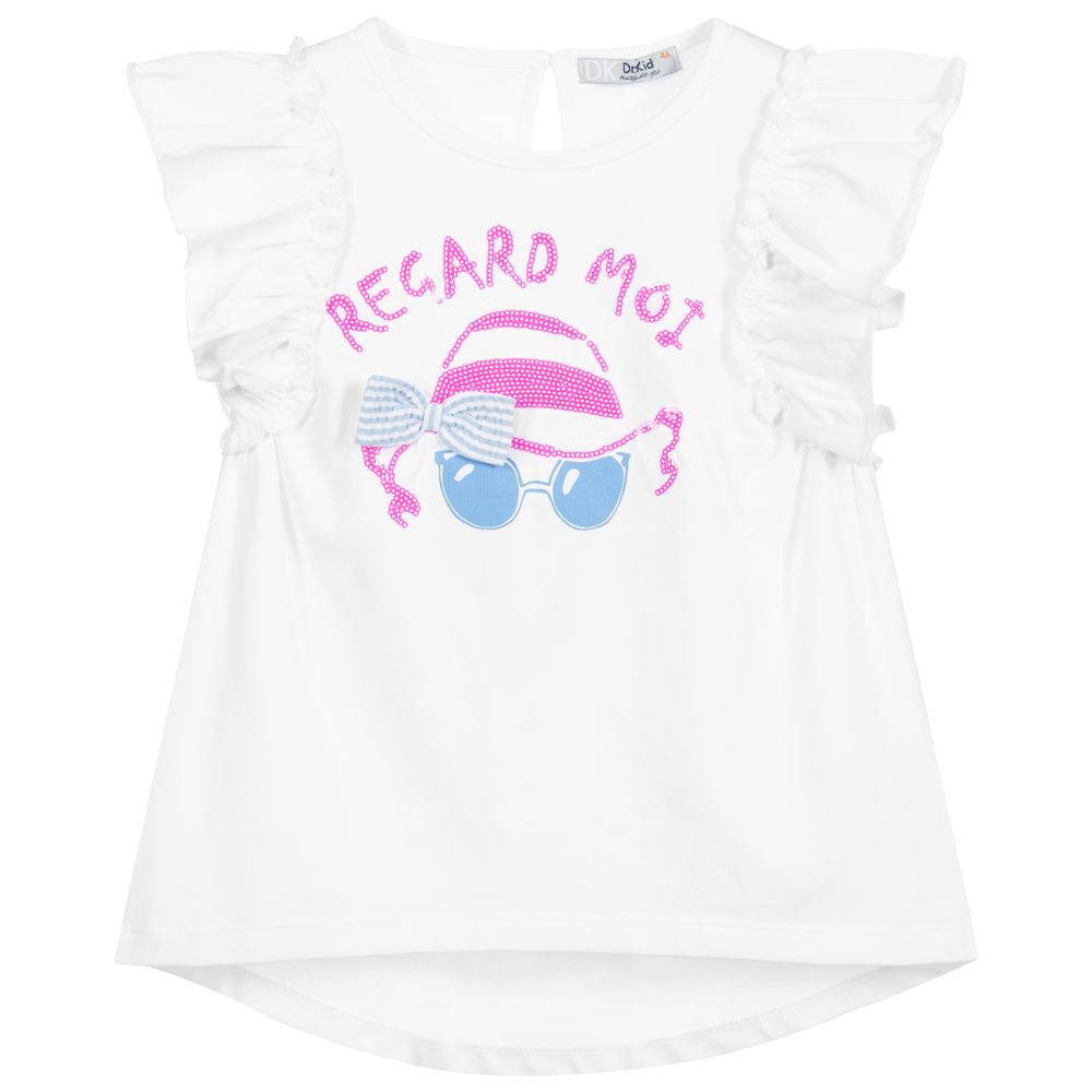 Dr. Kid - White Cotton T-Shirt | Childrensalon