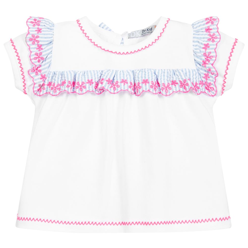 Dr. Kid - T-shirt blanc en coton | Childrensalon