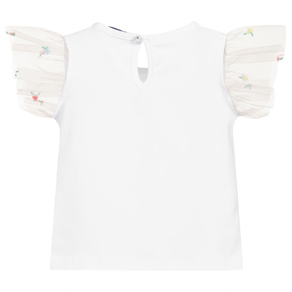 Dr. Kid-تيشيرت قطن جيرسي لون أبيض للبنات | Childrensalon Outlet