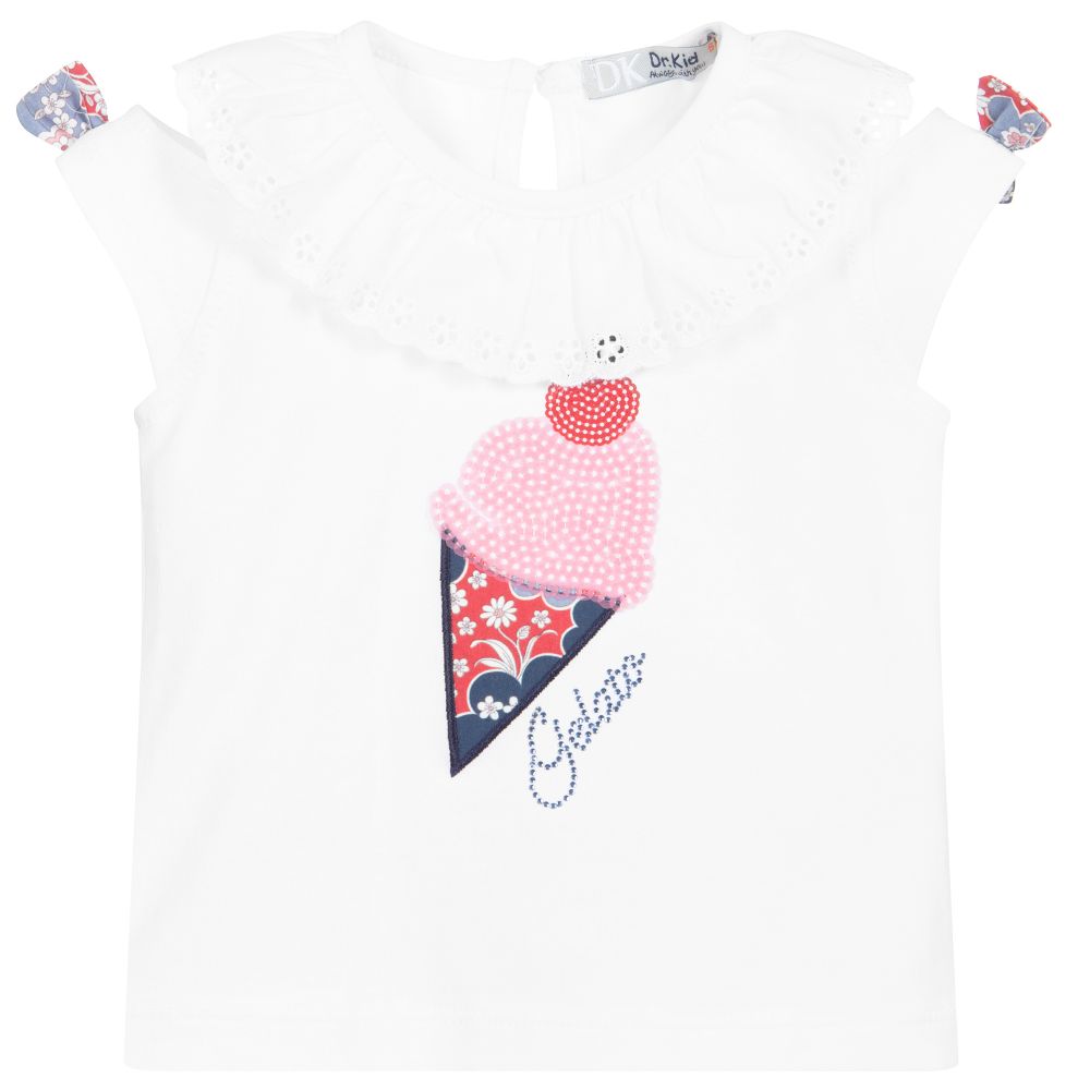 Dr. Kid - White Cotton T-Shirt | Childrensalon