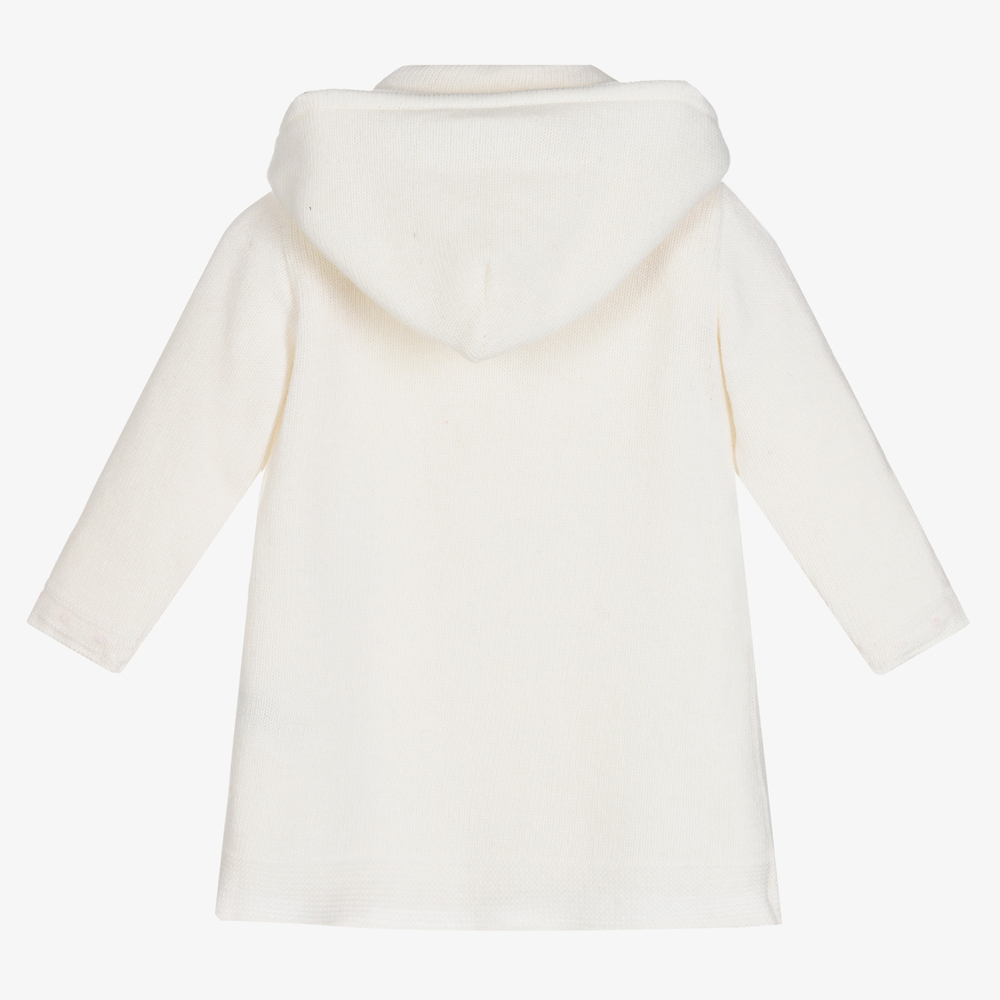 Dr. Kid White Knitted Hooded Cardigan Childrensalon Outlet