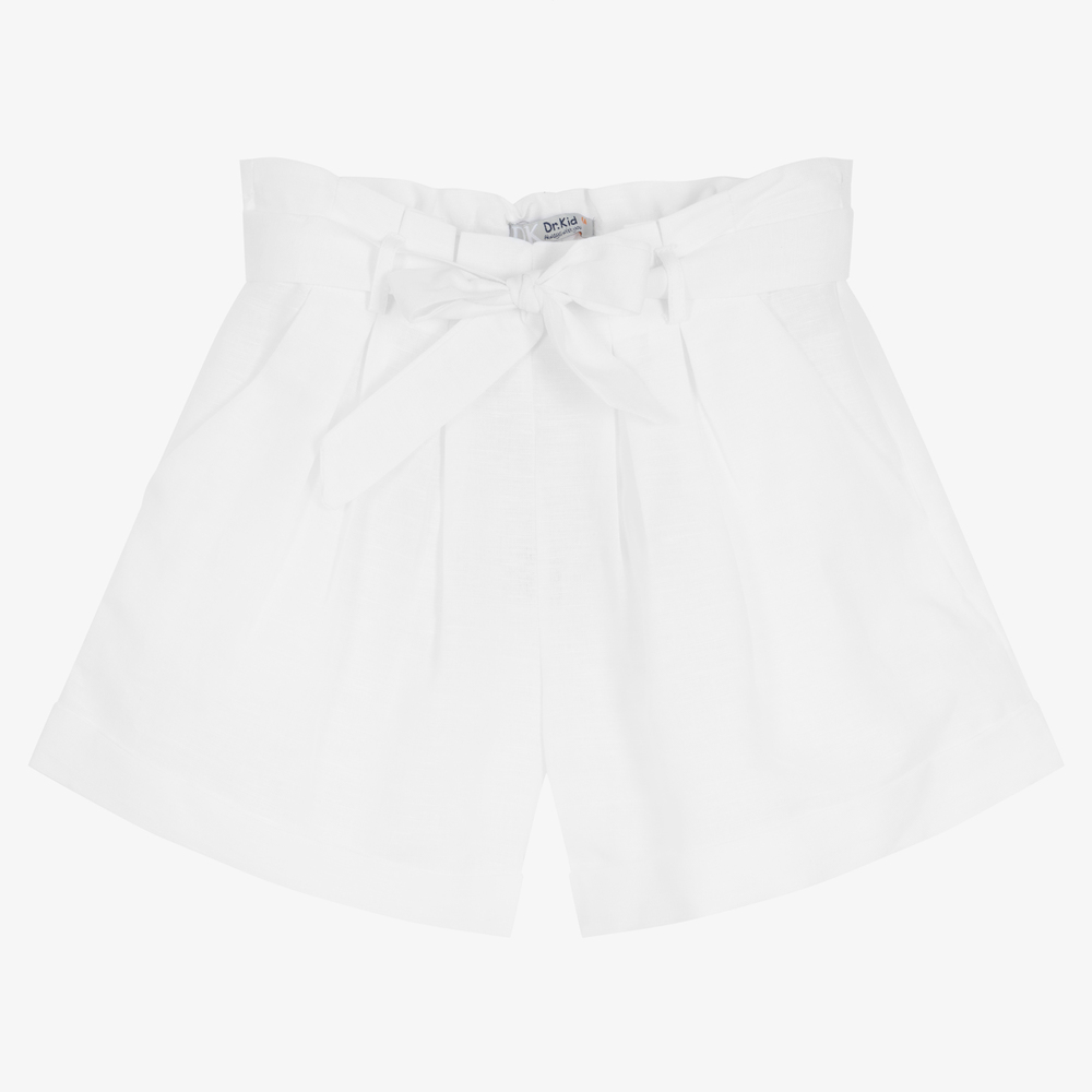 Dr. Kid - White Linen & Cotton Shorts | Childrensalon