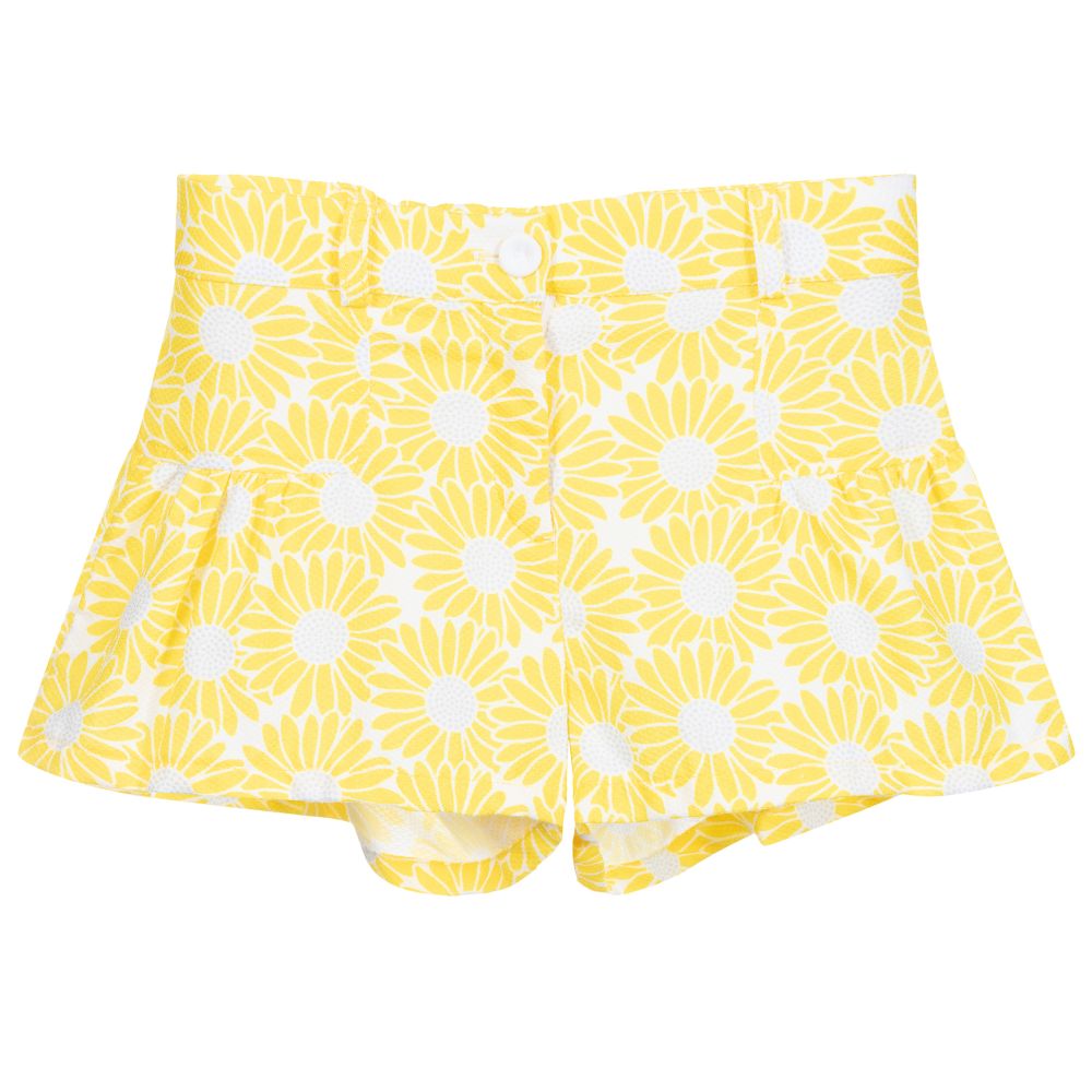 Dr. Kid - Yellow Floral Cotton Shorts | Childrensalon