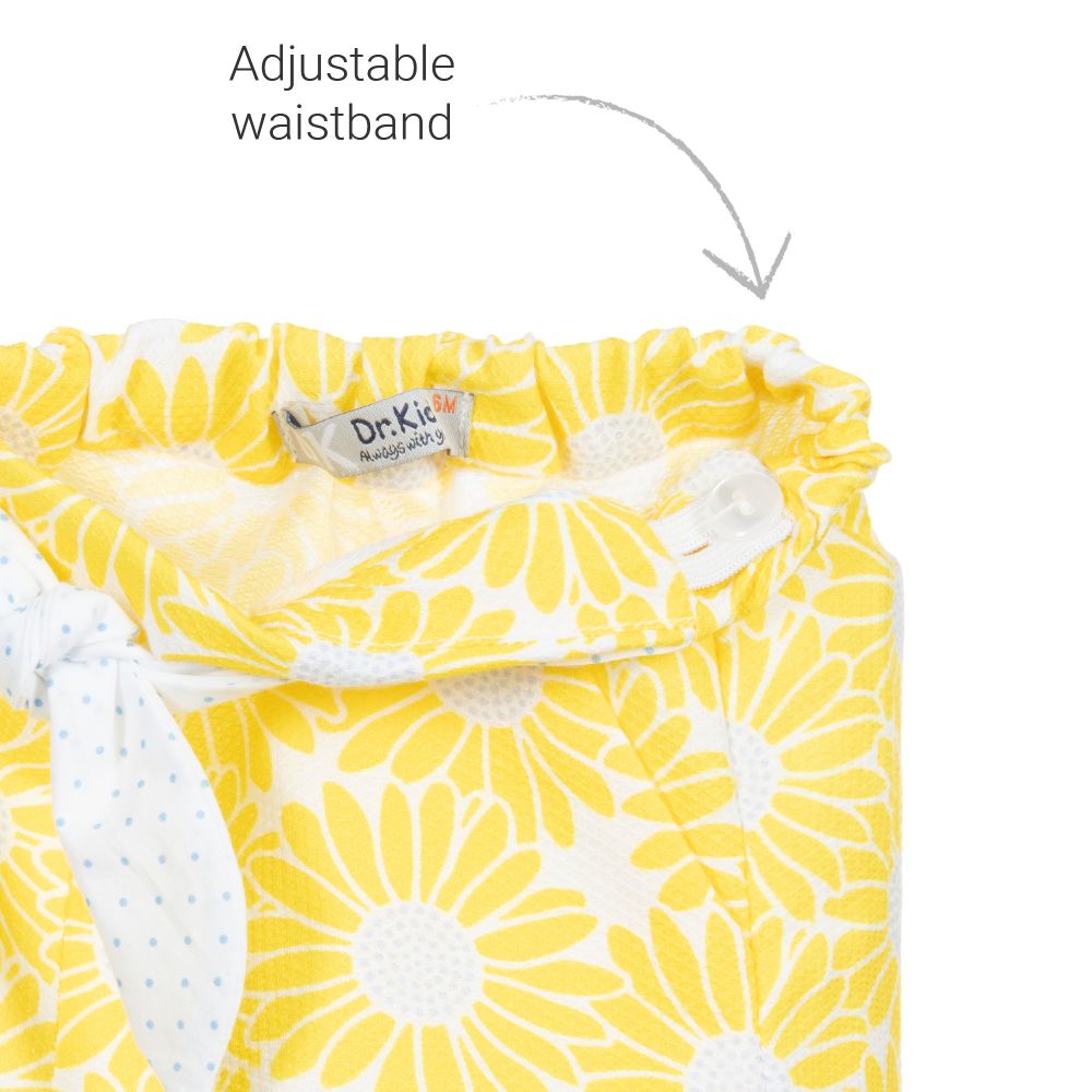 Dr. Kid-شورت قطن لون أصفر و أبيض للبنات | Childrensalon Outlet