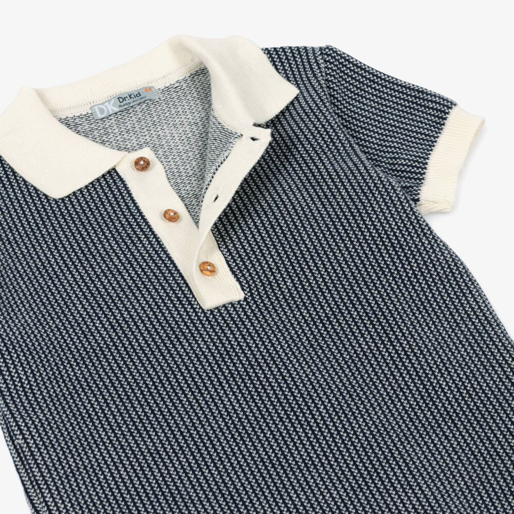 Dr. Kid-Young Gentleman's Navy Knit Polo | Childrensalon Outlet