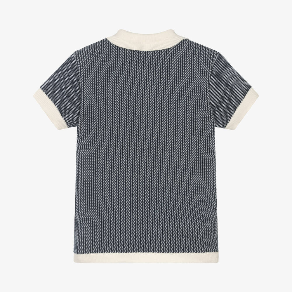 Dr. Kid-Young Gentleman's Navy Knit Polo | Childrensalon Outlet