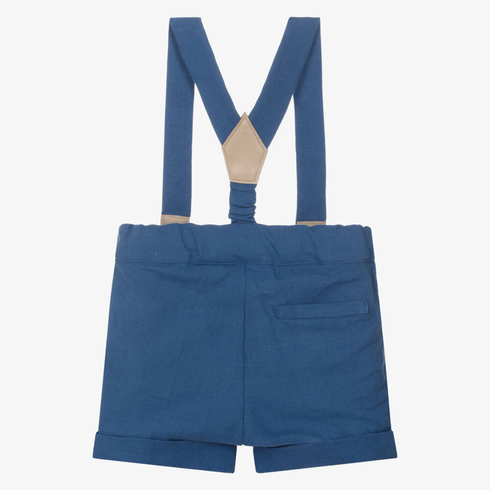 Dr. Kid-Young Gentlemen's Blue Linen Blend Shorts | Childrensalon Outlet