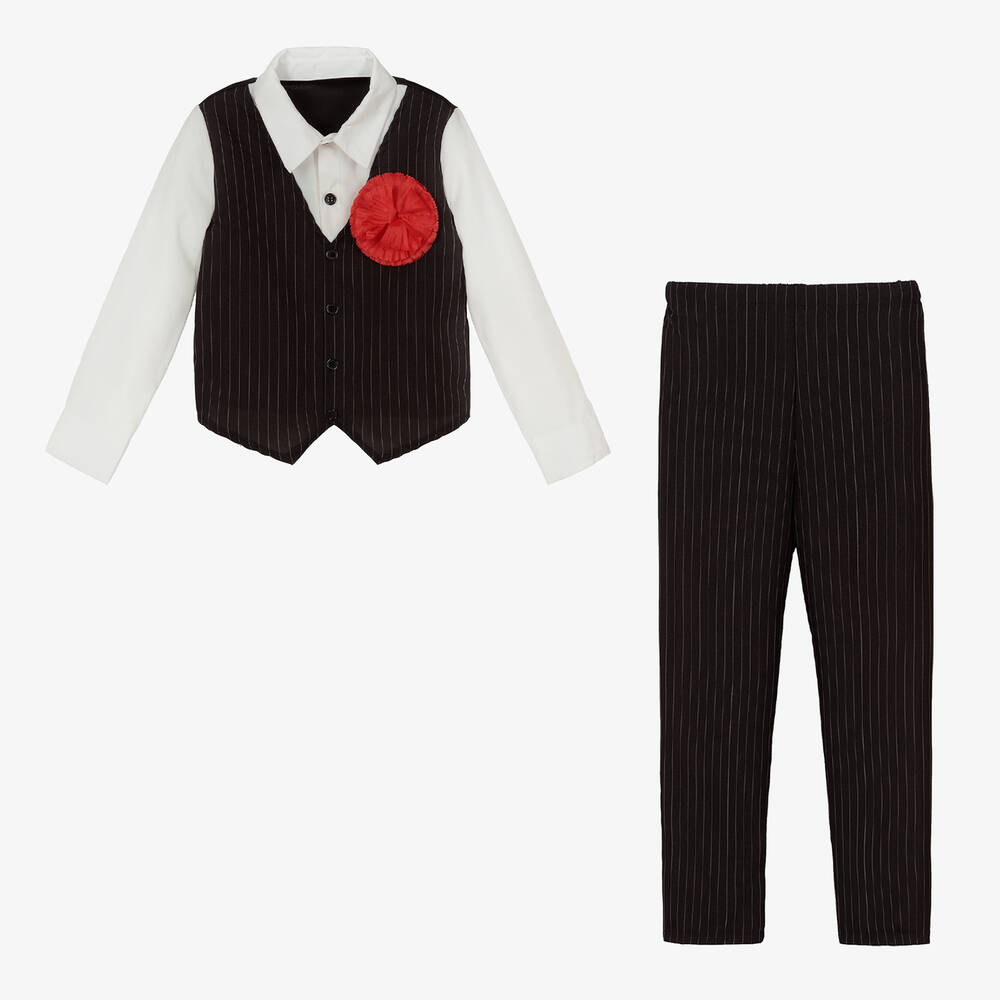 دريس أب باي ديزاين-Boys Black Pinstripe Gangster Costume | Childrensalon Outlet