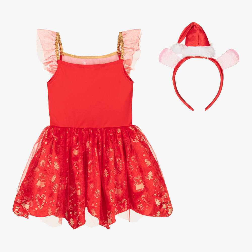Dress Up by Design Red Festive Peppa Pig Costume Childrensalon Outlet