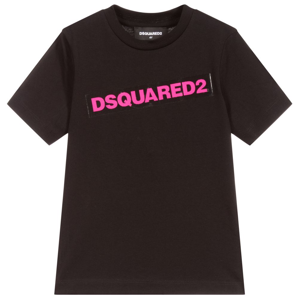 Black Cotton Logo T Shirt