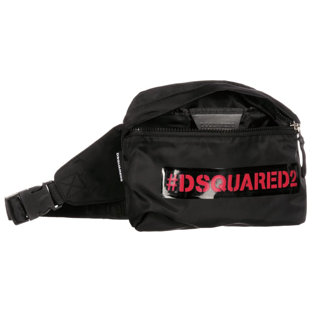 Dsquared2-Black Logo Belt Bag (24cm) | Childrensalon Outlet