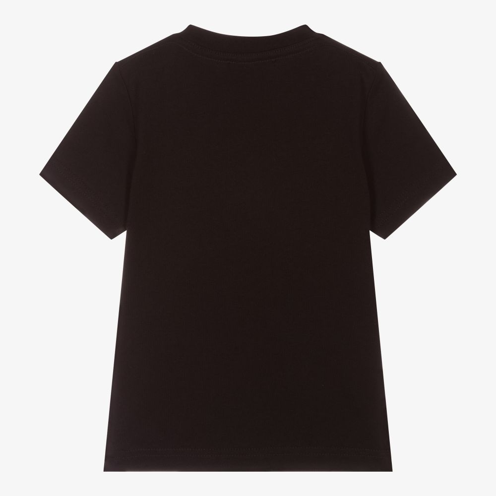 Dsquared2-Boys Black Cotton T-Shirt | Childrensalon Outlet