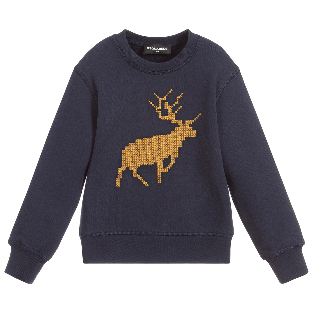 Dsquared2 - Boys Blue Cotton Sweatshirt | Childrensalon