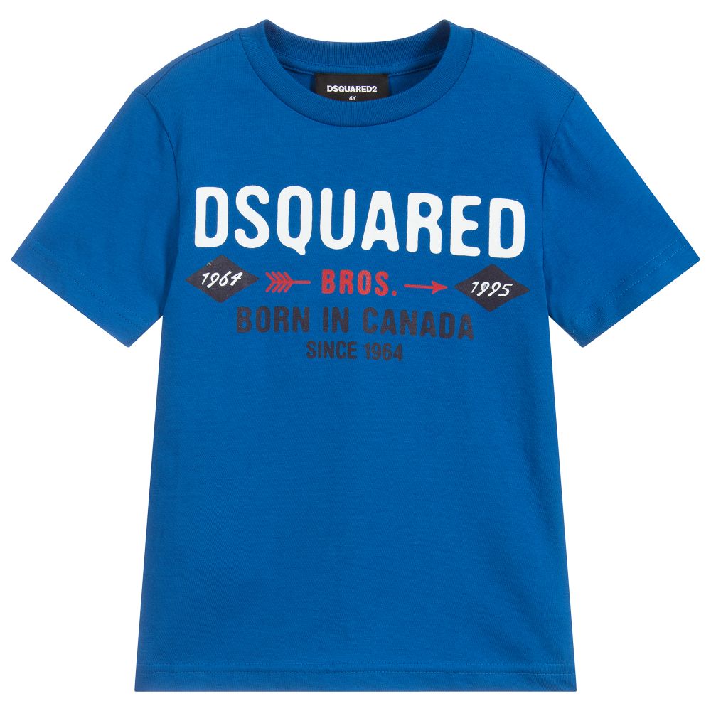 Dsquared2 Boys Blue Logo T Shirt Childrensalon Outlet
