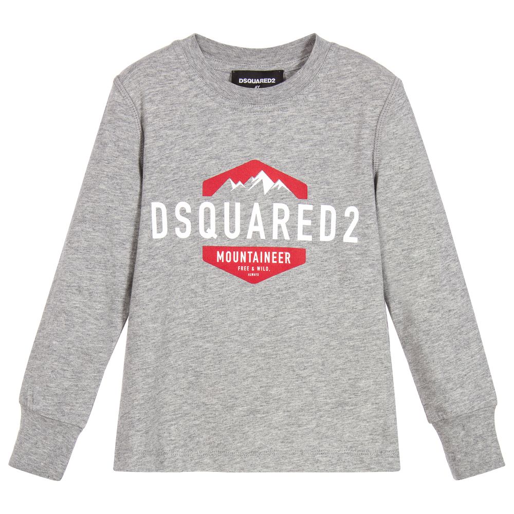 jacht klein Verbanning Dsquared2 - Boys Grey Jersey Logo Top | Childrensalon Outlet
