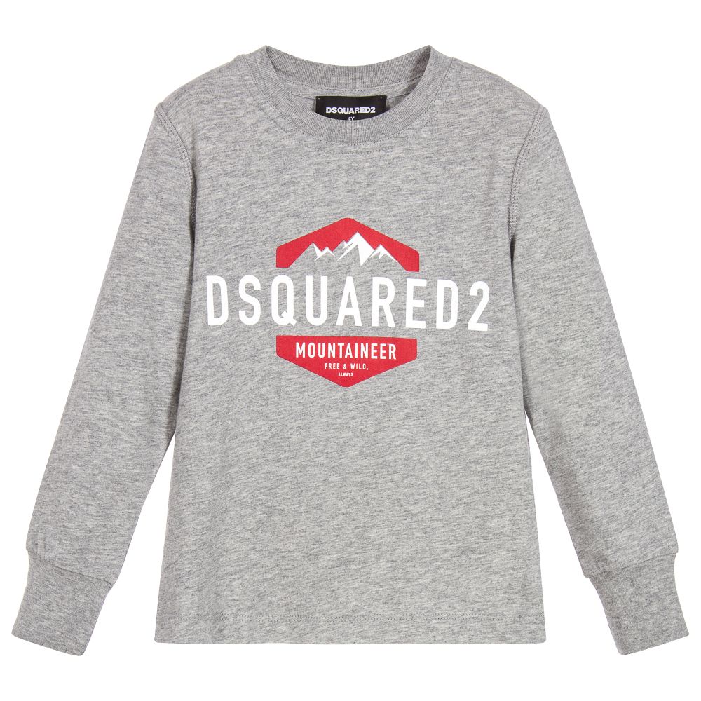 Dsquared2 - Boys Grey Jersey Logo Top | Childrensalon