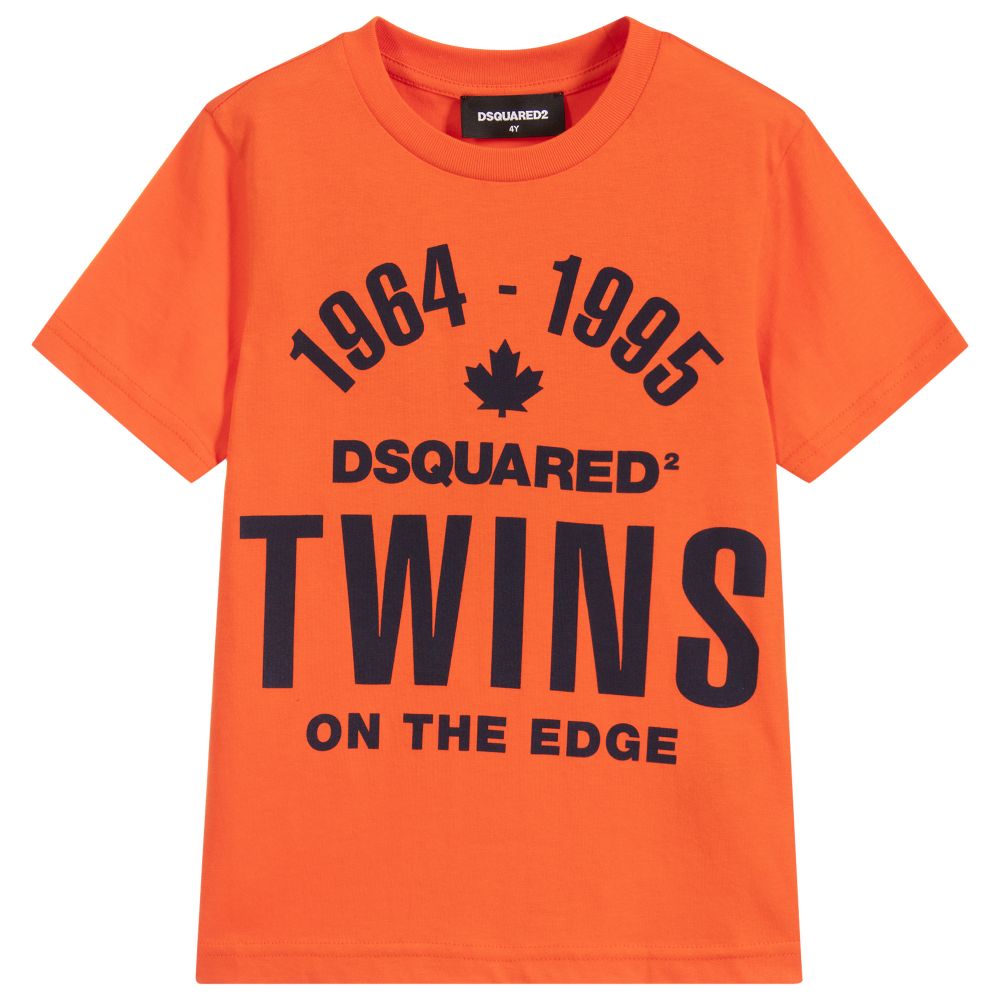 Dsquared2 - Boys Orange Logo T-Shirt | Childrensalon