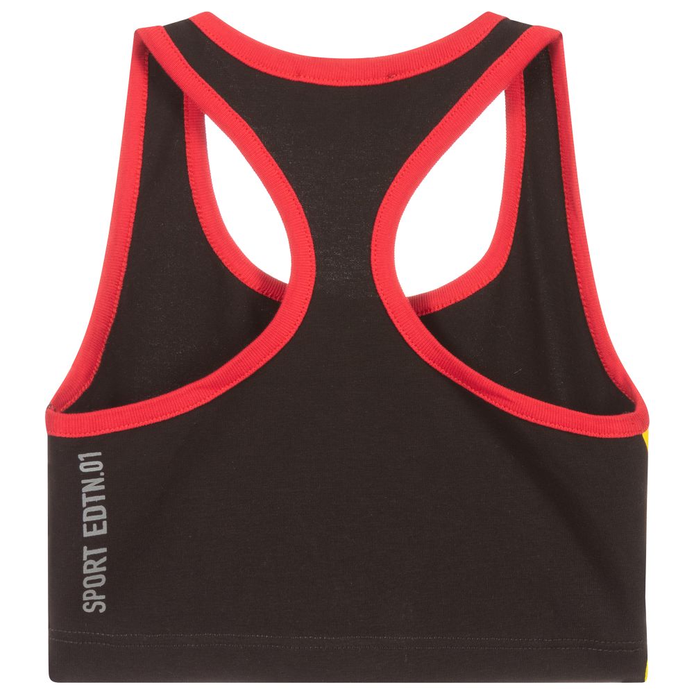 ديسكوارد2-Girls Black Cotton Sports Vest | Childrensalon Outlet