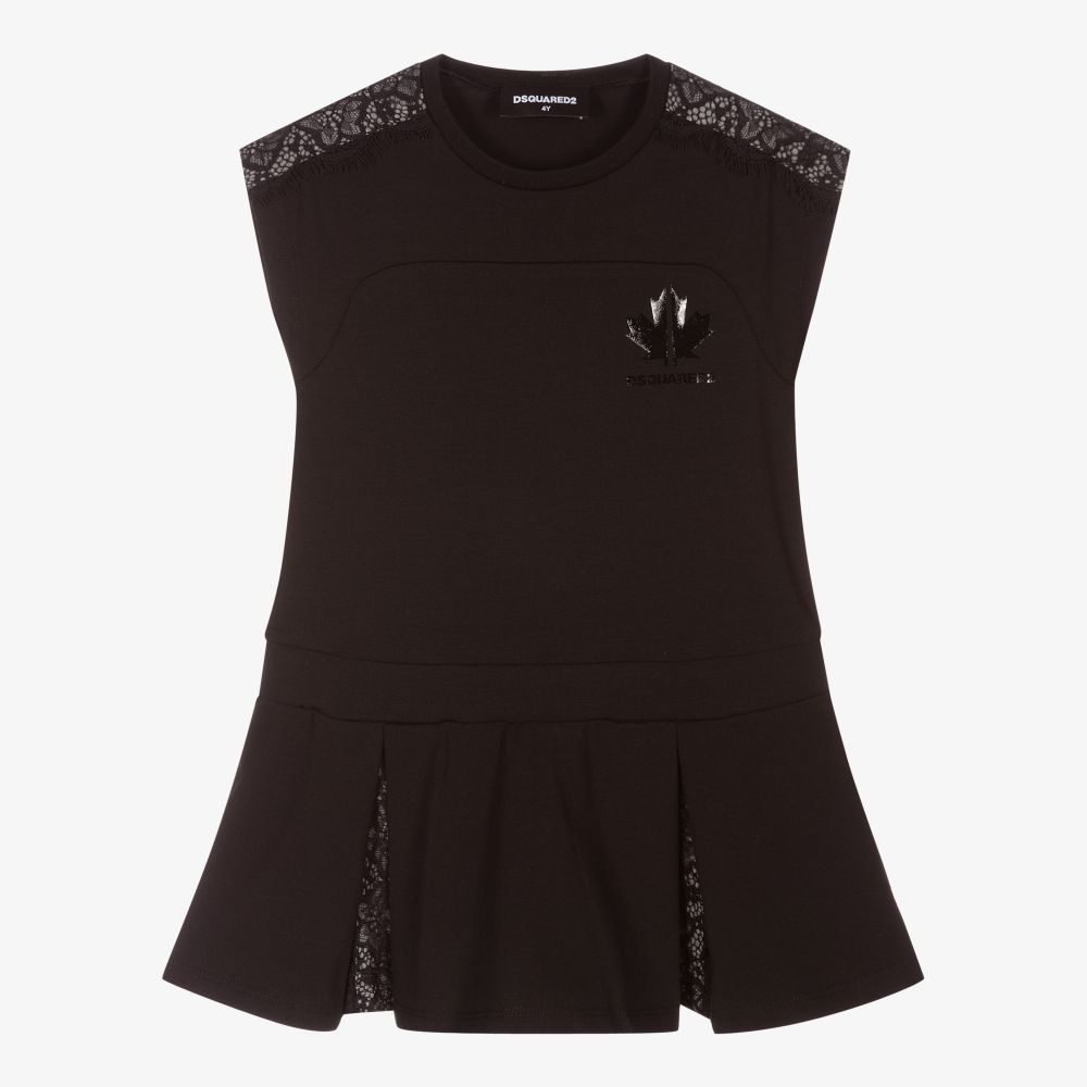 Dsquared2-Girls Black Jersey Dress | Childrensalon Outlet