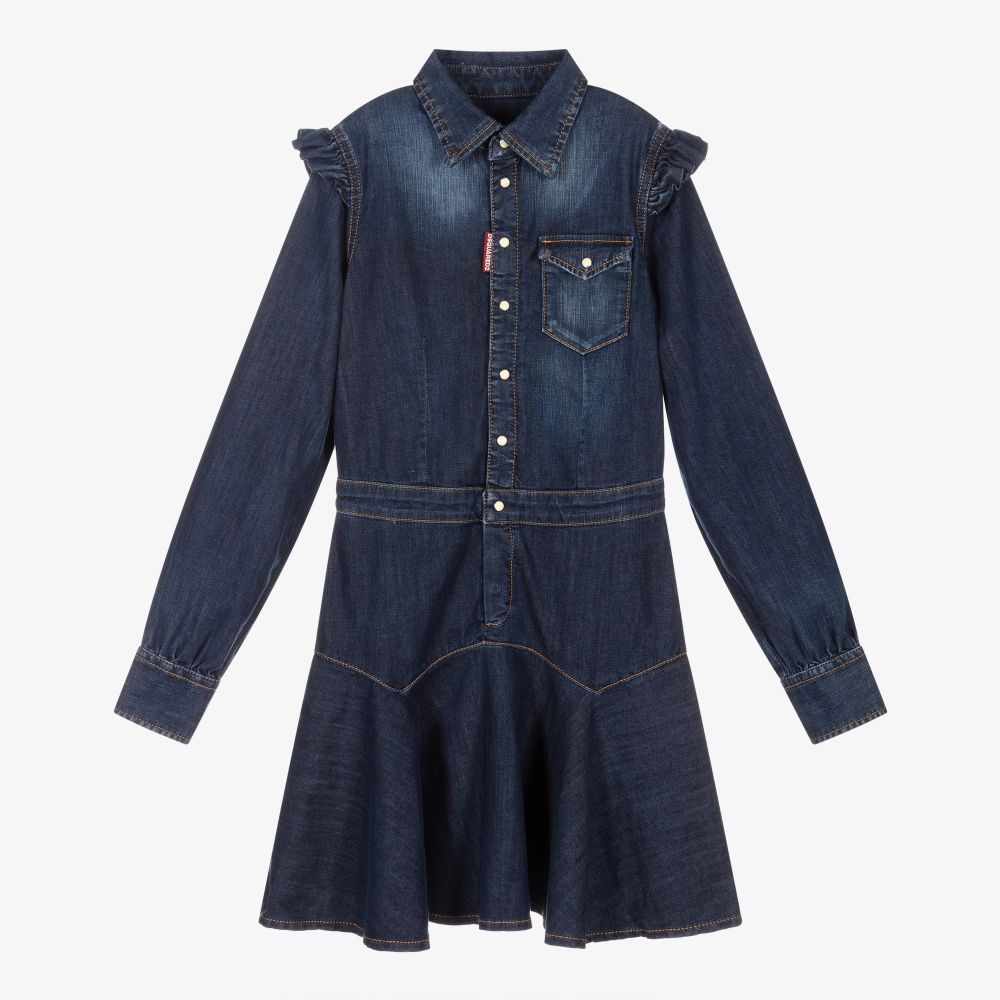 Dsquared2 - Girls Blue Denim Dress | Childrensalon