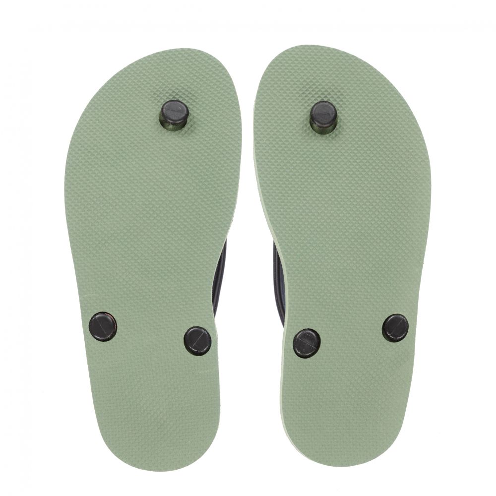 Dsquared2-Green & Black Logo Flip-Flops | Childrensalon Outlet