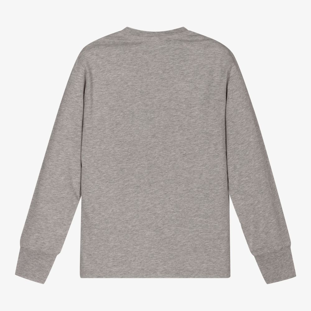 ديسكوارد2-Grey Cotton Logo Top | Childrensalon Outlet