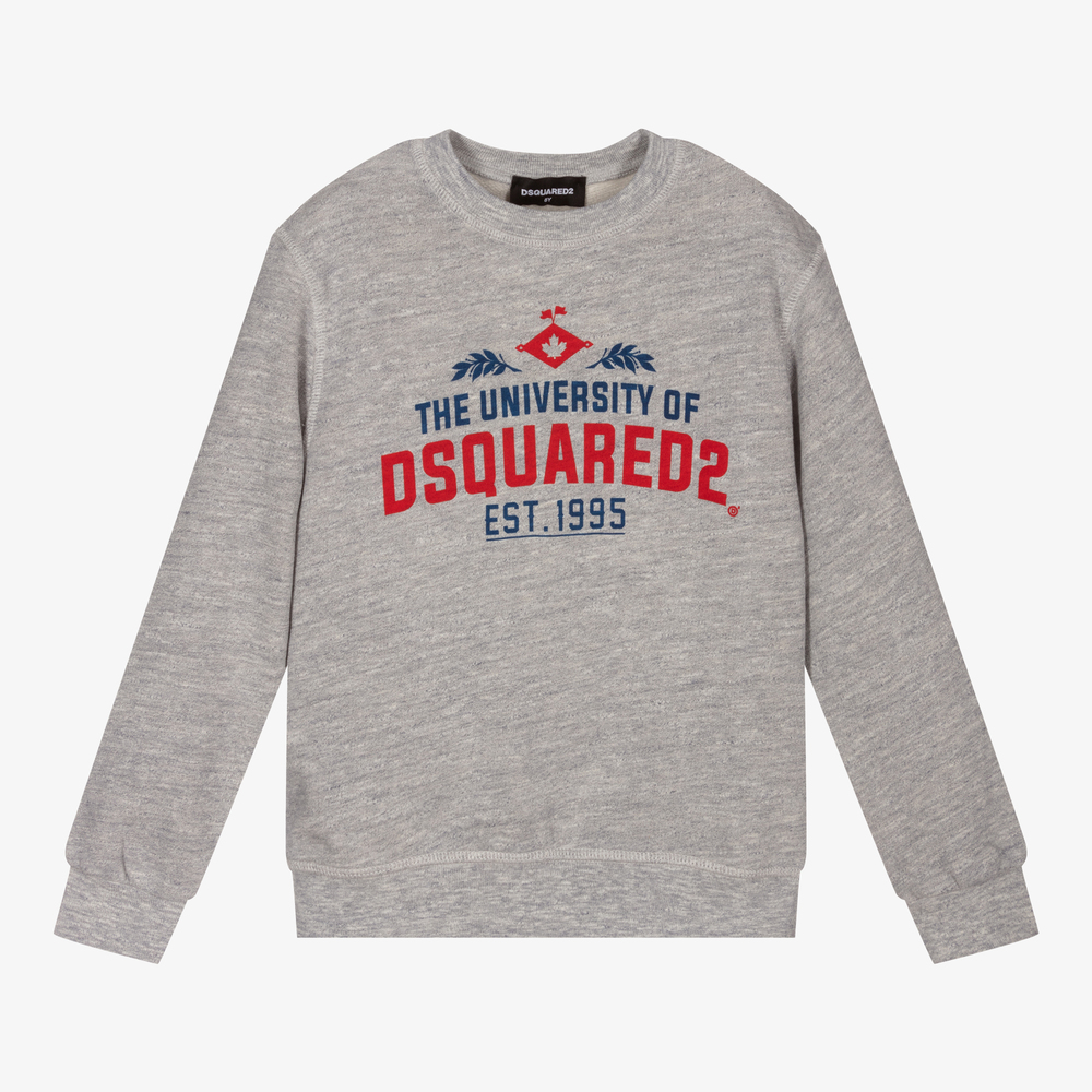 Dsquared2-Grey Cotton Sweatshirt | Childrensalon Outlet