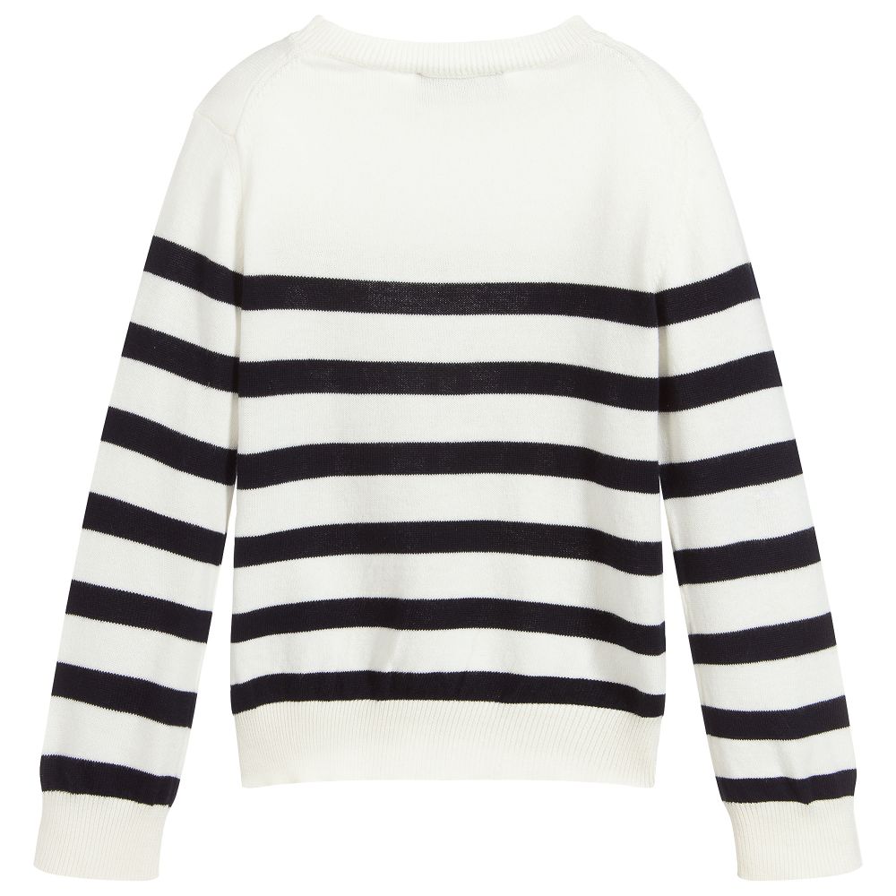 Dsquared2-Ivory Knitted Cotton Sweater | Childrensalon Outlet