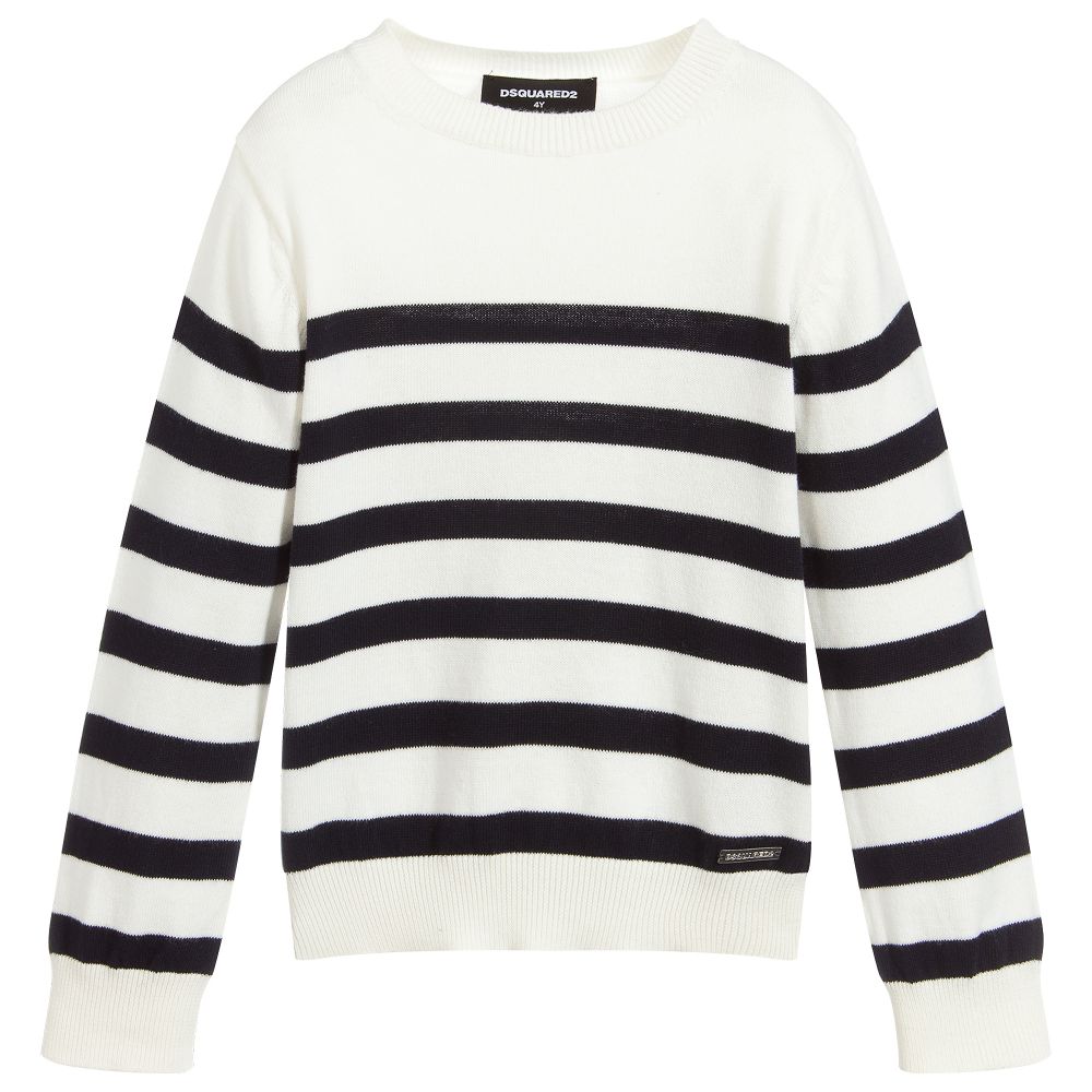 Dsquared2 - Ivory Knitted Cotton Sweater | Childrensalon