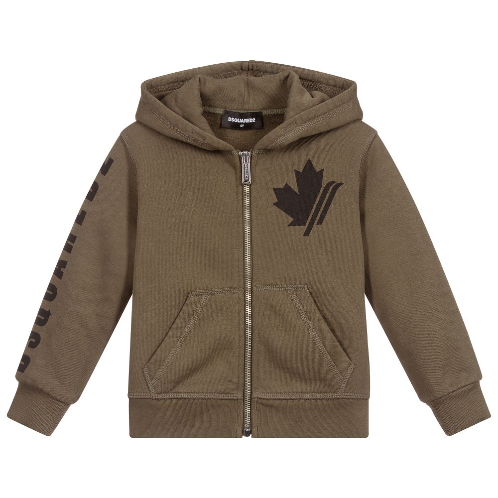 Khaki Green Cotton Hoodie