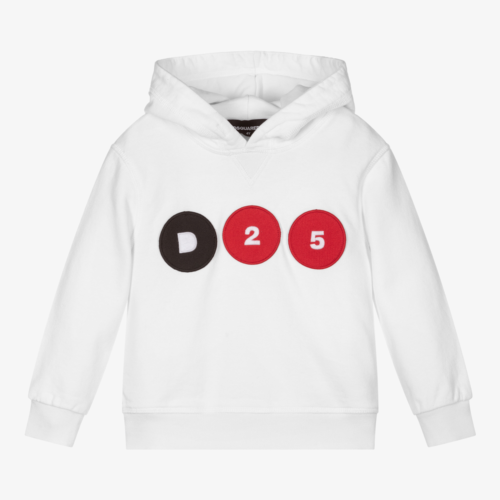 Dsquared2 - White Cotton Logo Hoodie | Childrensalon