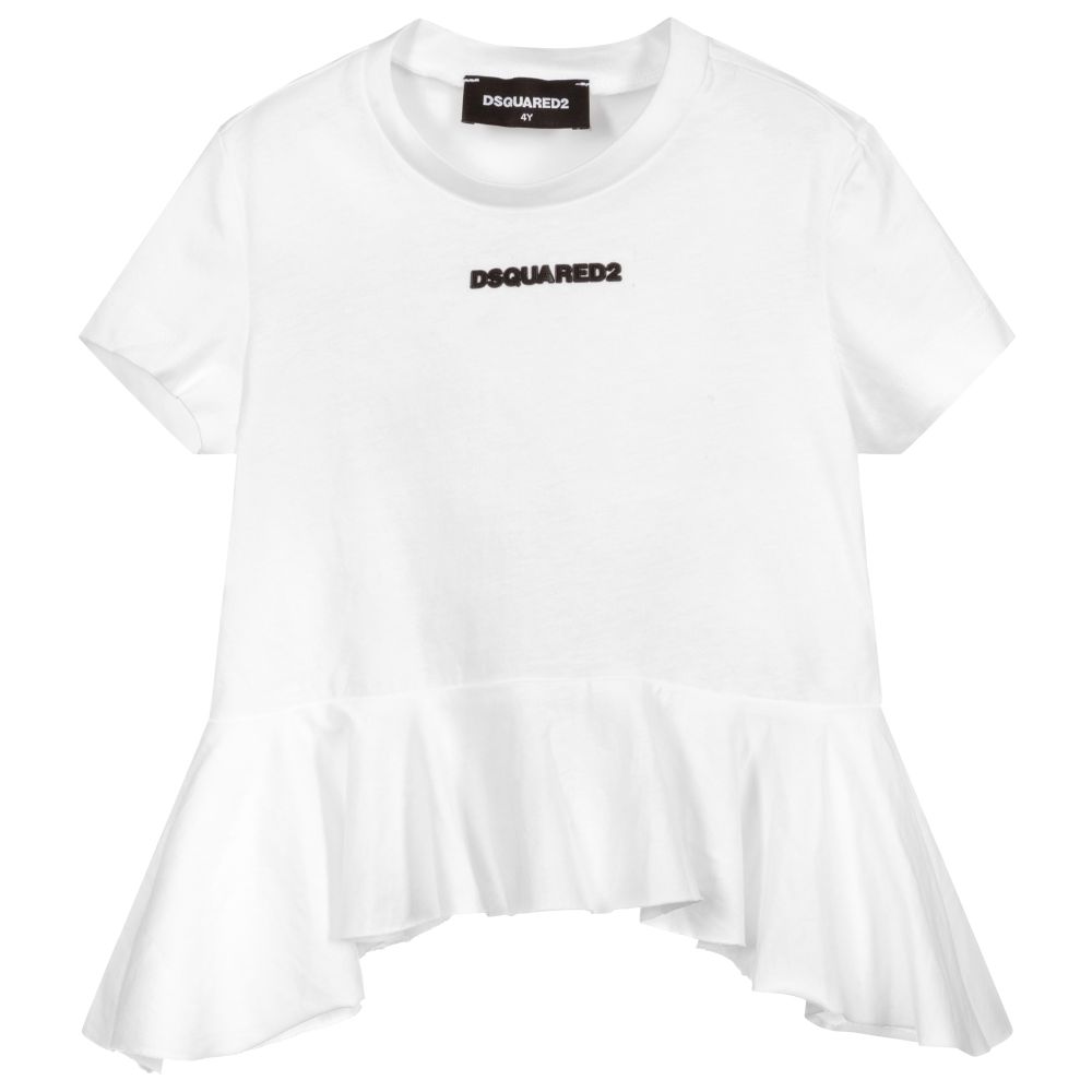 Dsquared2 - White Cotton Logo T-Shirt | Childrensalon