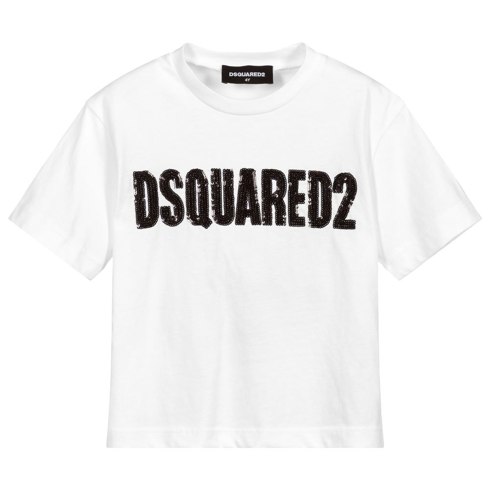 Dsquared2 - White Cotton Logo T-Shirt | Childrensalon