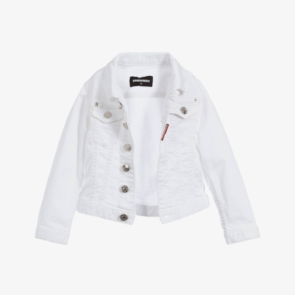 Dsquared2-White Denim Jacket | Childrensalon Outlet