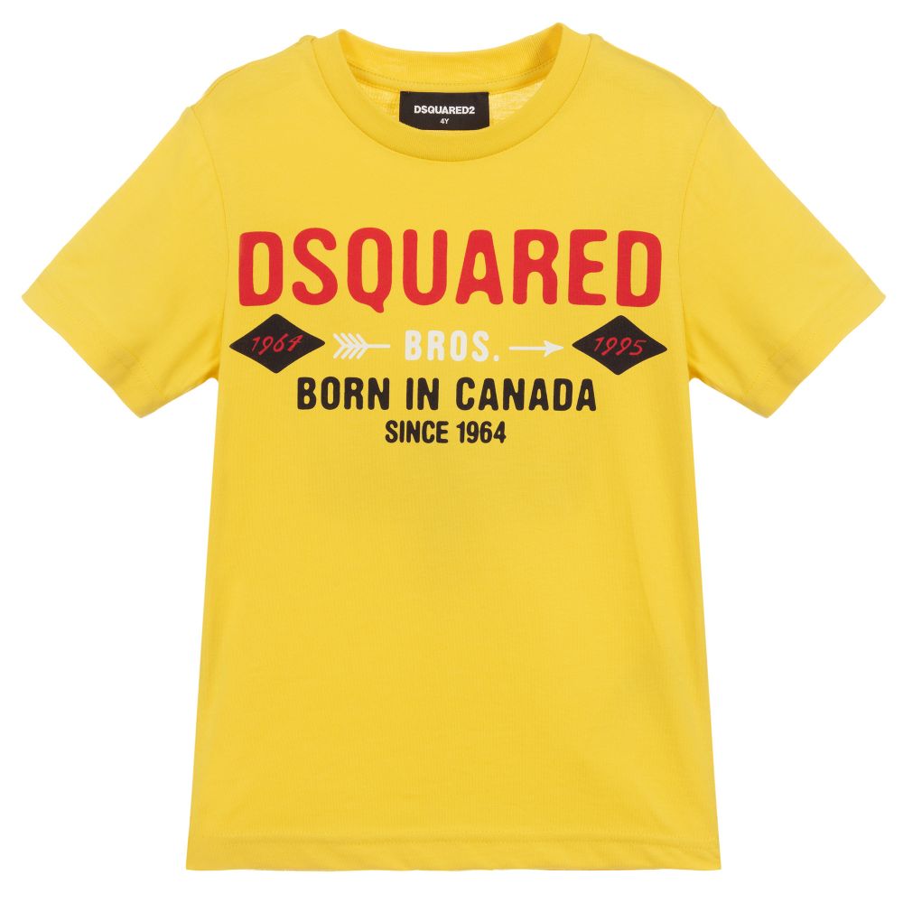 dsquared yellow t shirt