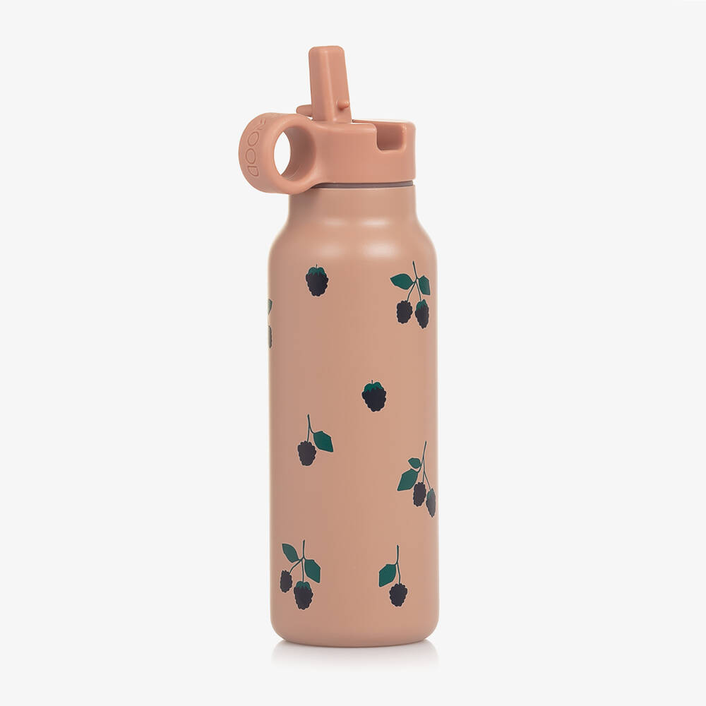Liewood-Dusky Pink Blackberry Print Water Bottle (19cm) | Childrensalon Outlet