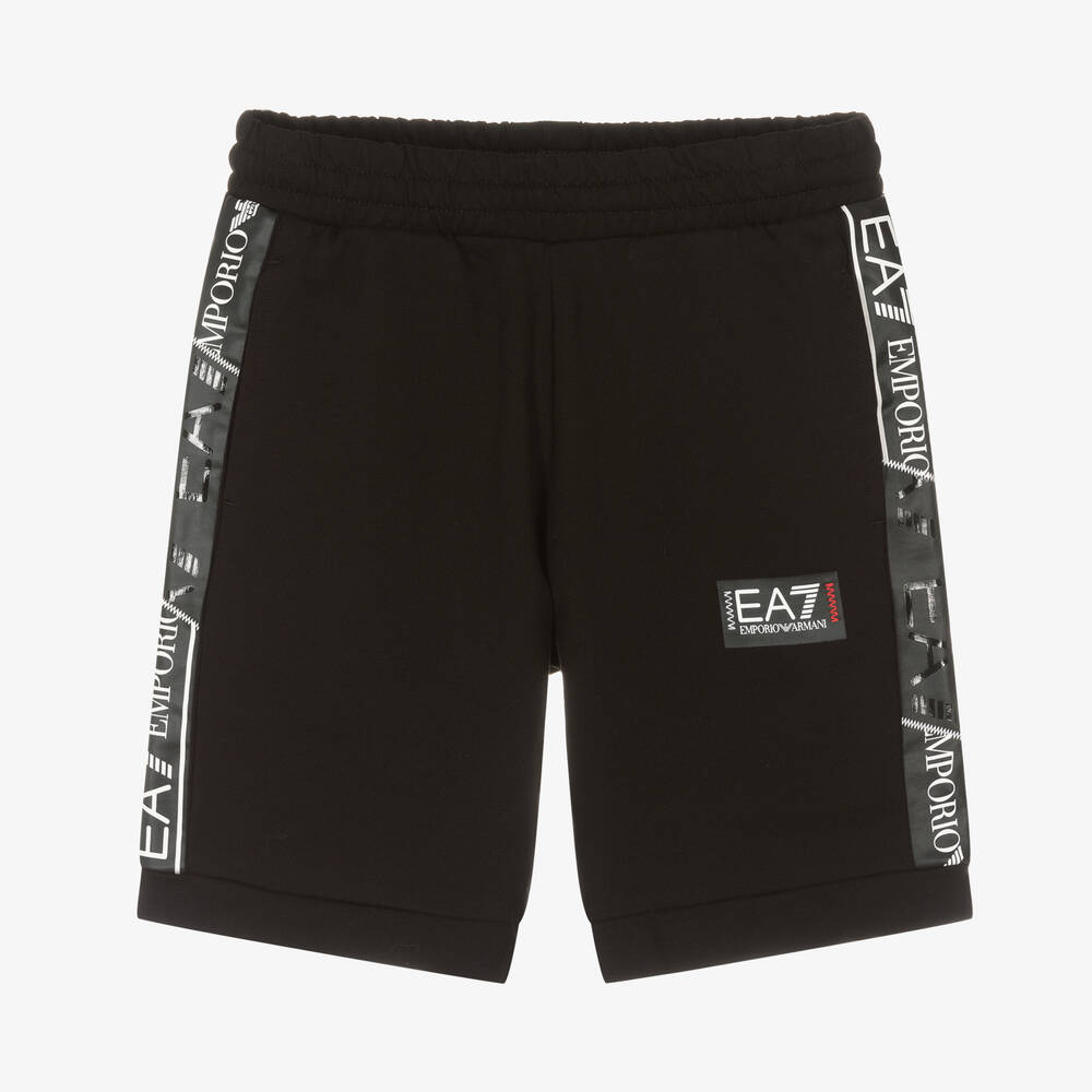 EA7 Emporio Armani - Short noir en coton garçon | Childrensalon