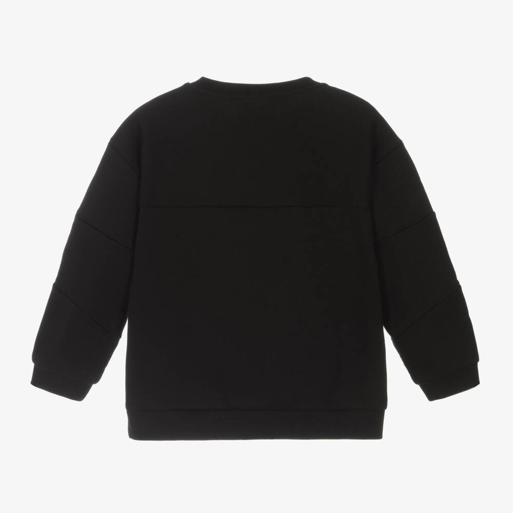 EA7 Emporio Armani-Boys Black Jersey Logo Pullover | Childrensalon Outlet