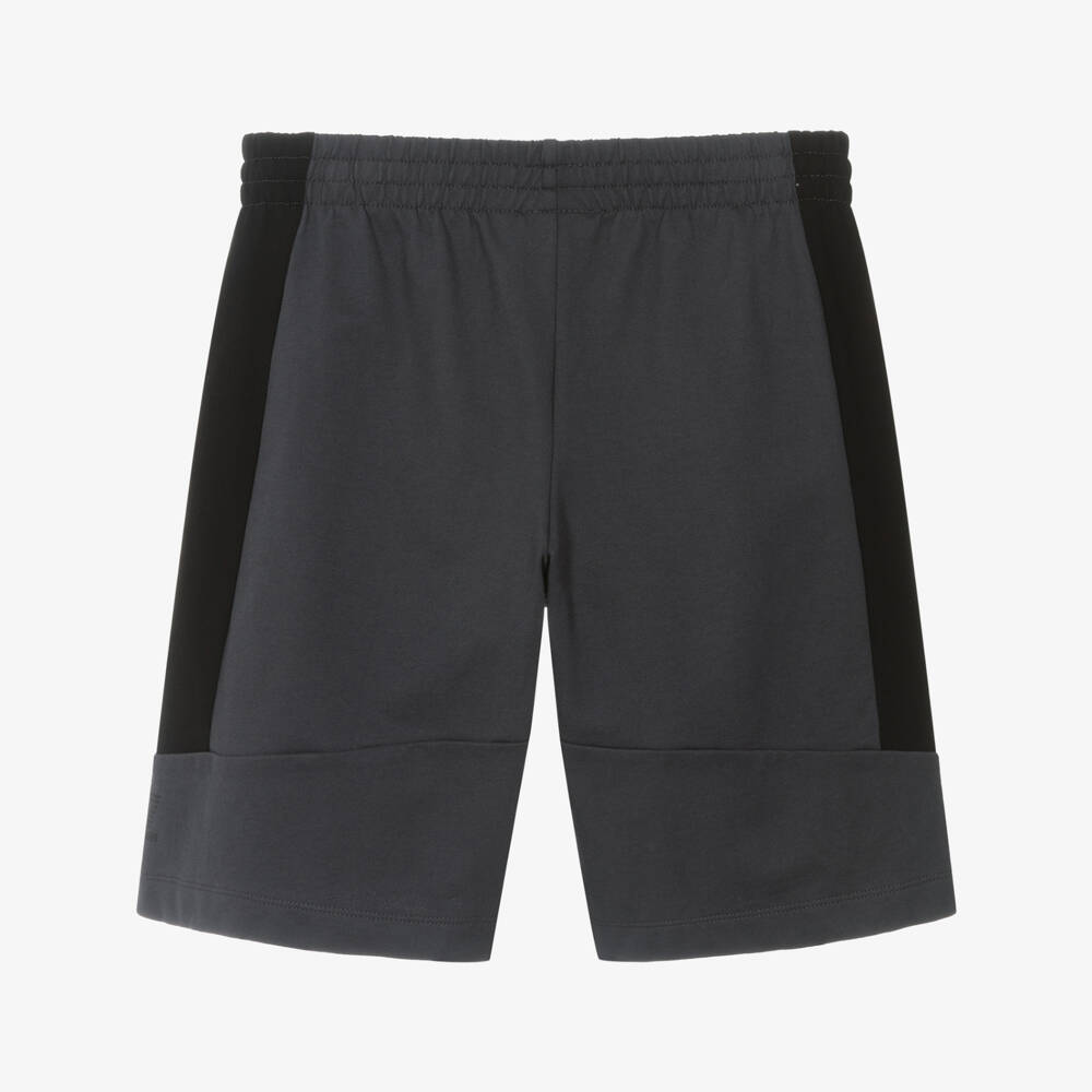 EA7 Emporio Armani-Boys Charcoal Cotton-Blend Shorts | Childrensalon Outlet