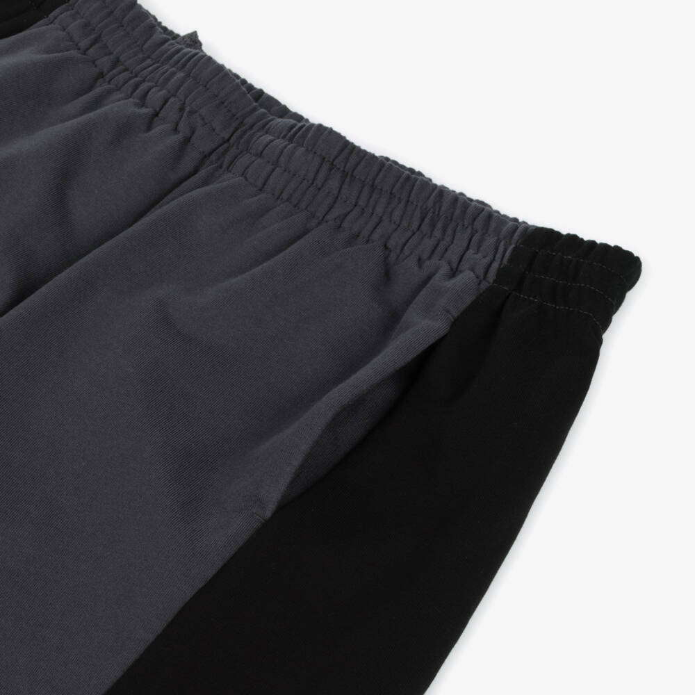 EA7 Emporio Armani-Boys Charcoal Cotton-Blend Shorts | Childrensalon Outlet