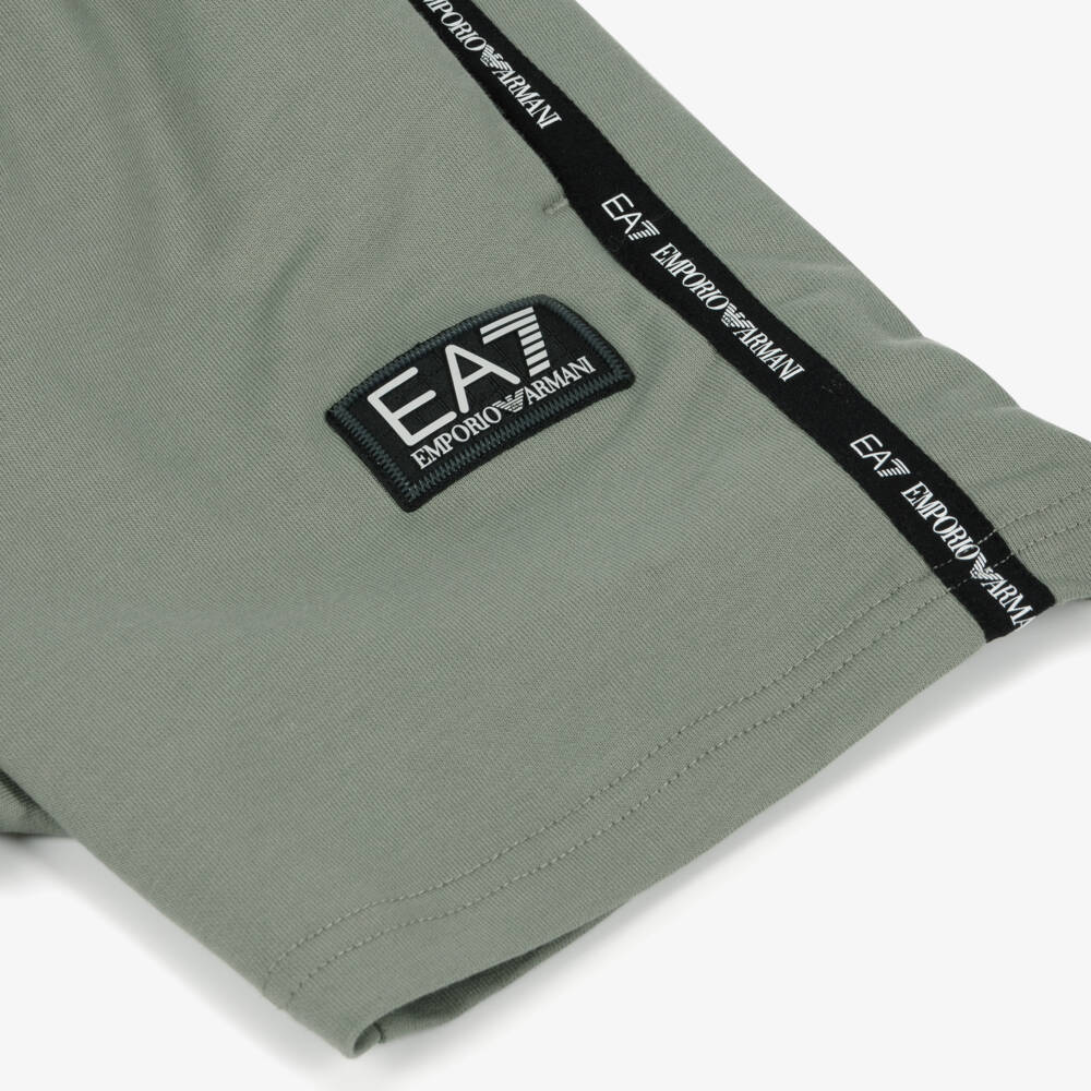 EA7 Emporio Armani-Boys Charcoal Cotton Casual Shorts | Childrensalon Outlet