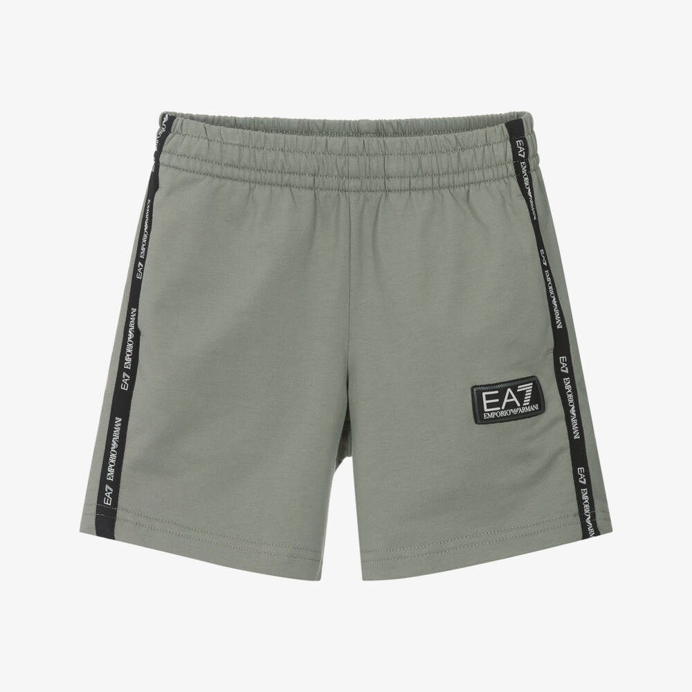 EA7 Emporio Armani-Boys Charcoal Cotton Casual Shorts | Childrensalon Outlet