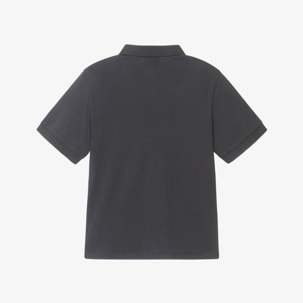 EA7 Emporio Armani-Boys Charcoal Cotton Polo Top | Childrensalon Outlet
