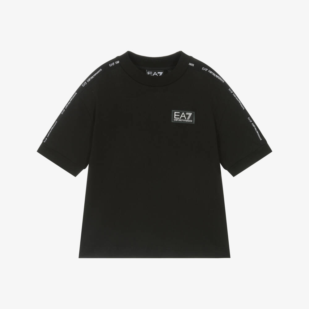 EA7 Emporio Armani-Boys Charcoal Cotton Tee Delight | Childrensalon Outlet