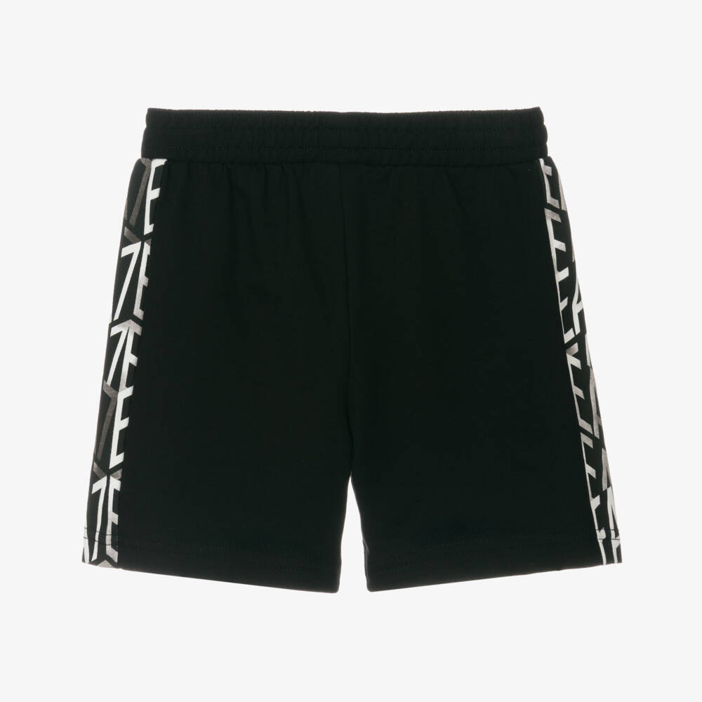 EA7 Emporio Armani-Boys Charcoal Logo Cotton Shorts | Childrensalon Outlet