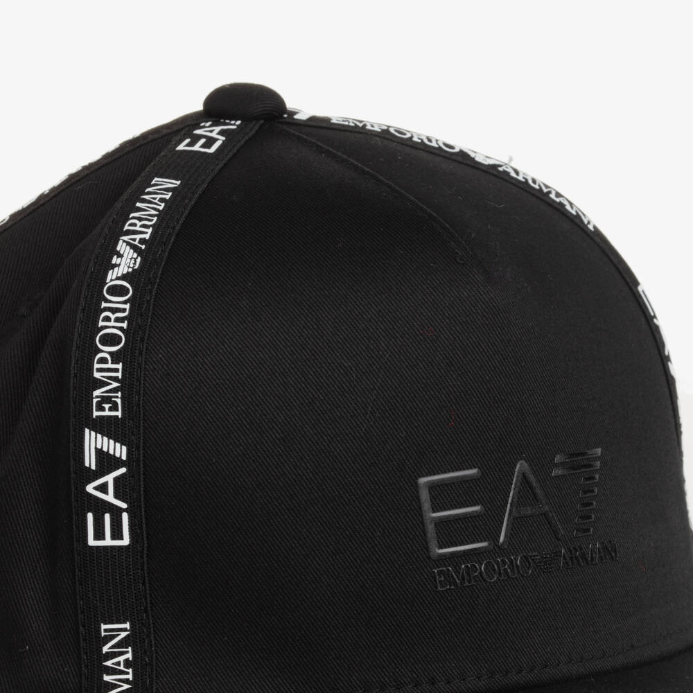 EA7 Emporio Armani-Boys Classic Black Twill Cap | Childrensalon Outlet