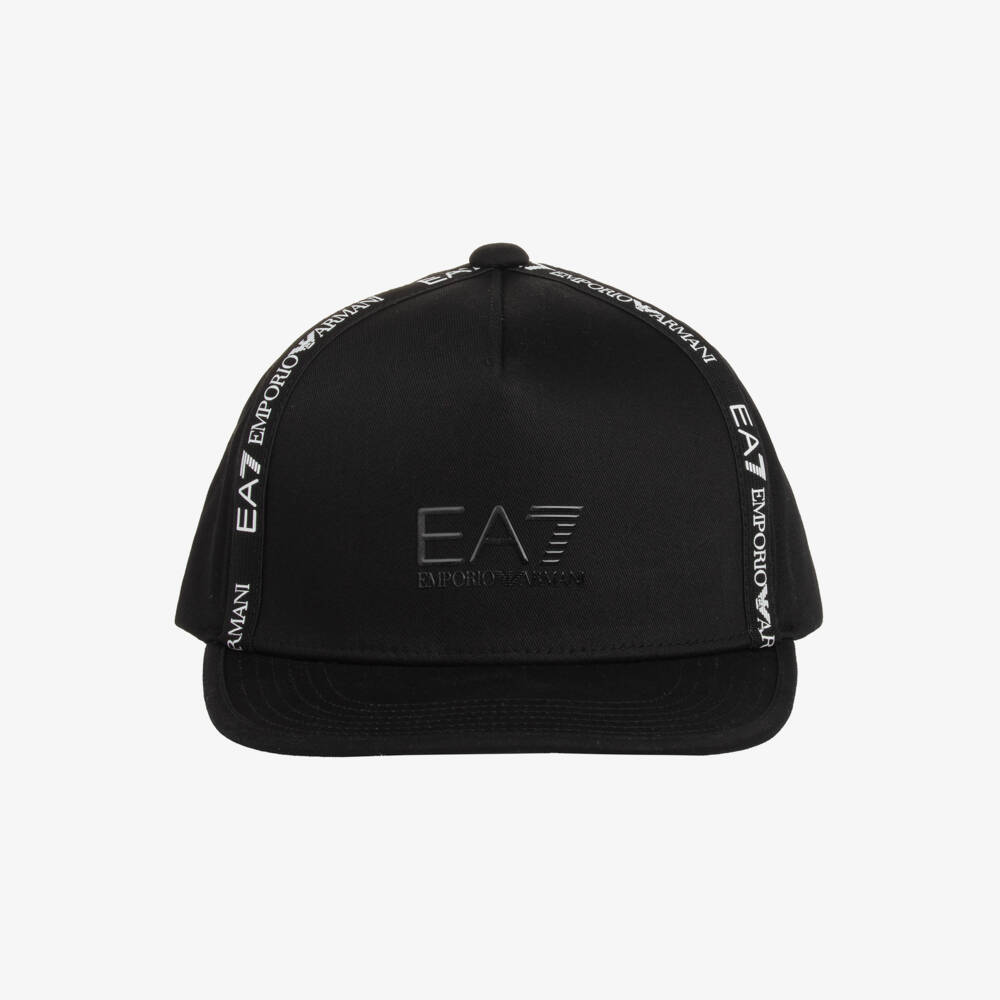 EA7 Emporio Armani-Boys Classic Black Twill Cap | Childrensalon Outlet